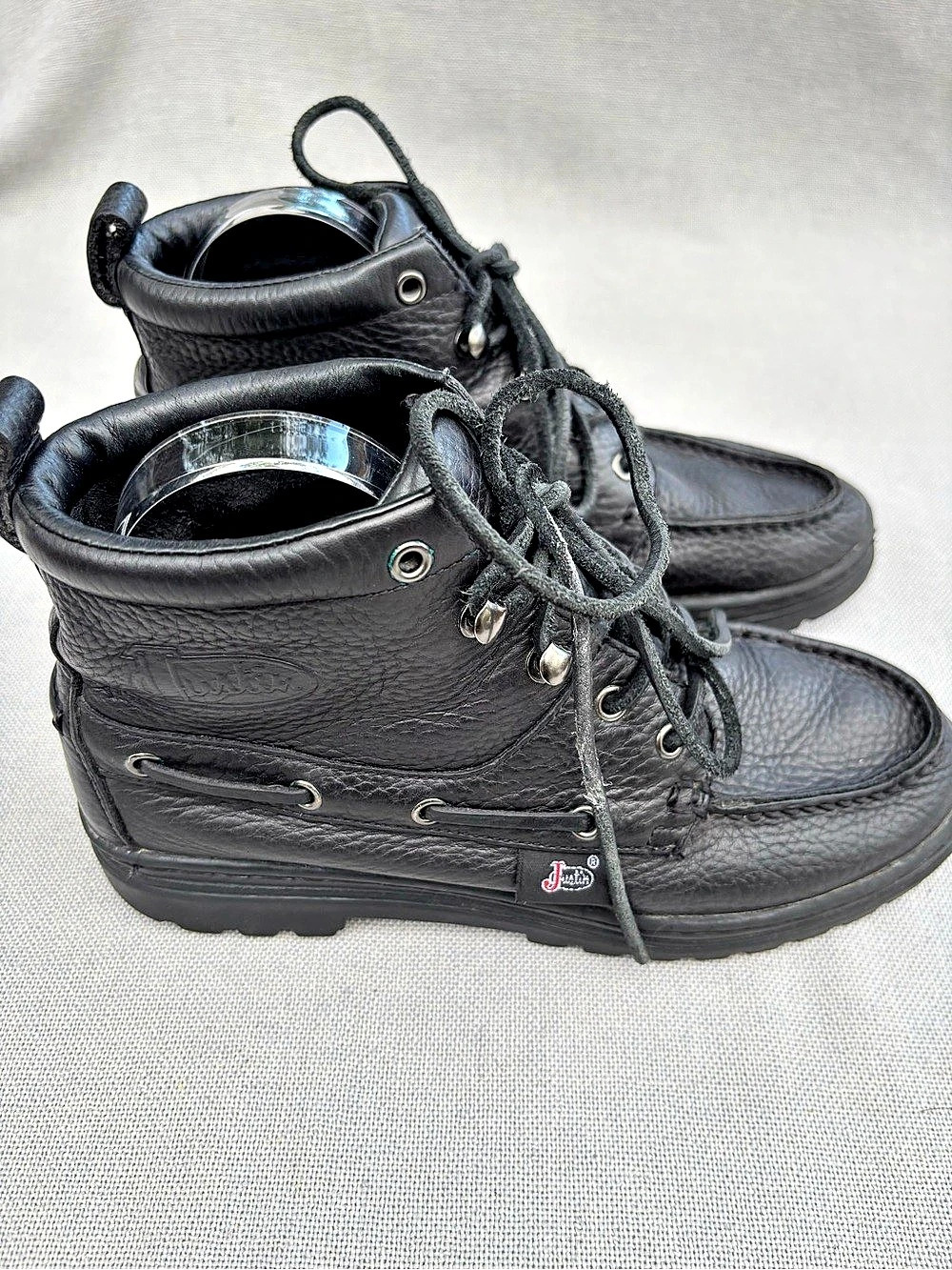 Justin Black Leather Ankle Boots Women's US 7